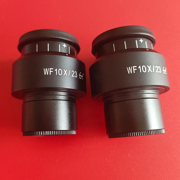 2PCS WF10X/23 Microscope Wide Angle Eyepiece Ocular Eyepoint Lens Adjustable Wide Field 30mm Widefield Microscope Eyepiece