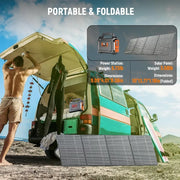 Solar-Generator-Camping-Portable-Power-Station-with-Foldable-Solar-Panel-Lithium Battery Power Bank with Outlet for Road Trip