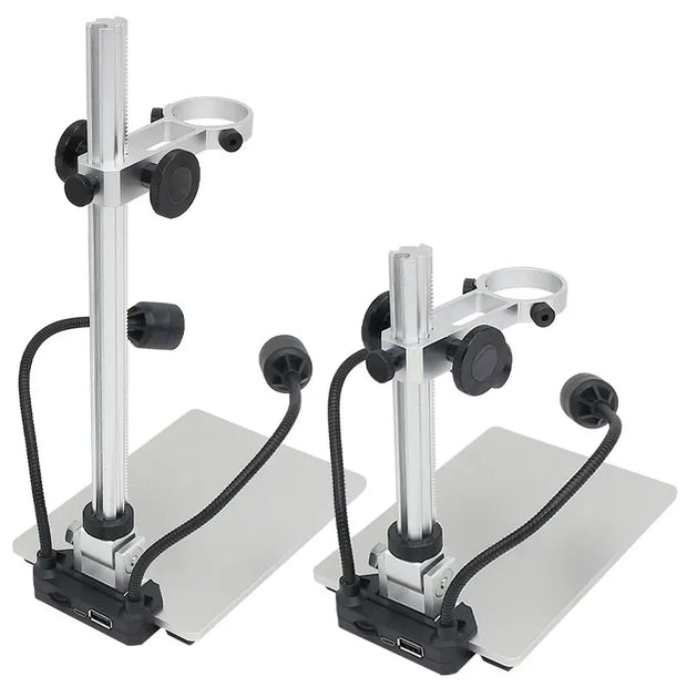 Metal Holder for Microscope Universal Adjustable Stand Bracket with LED Light Aluminium Alloy Raising Lowering Stage