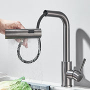 Pull Out Kitchen Faucet With Retractable 3-way Sprayer Single Handle Water Crane Tap for kitchen