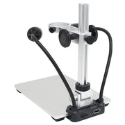 Metal Holder for Microscope Universal Adjustable Stand Bracket with LED Light Aluminium Alloy Raising Lowering Stage