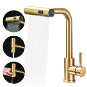 Pull Out Kitchen Faucet With Retractable 3-way Sprayer Single Handle Water Crane Tap for kitchen