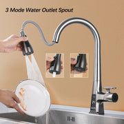 Smart Sensor Pull Out Kitchen Faucet.Touchless Digital Display Water Mixer Tap.Cold Hot Water Three Modes Spout Sink Faucet.