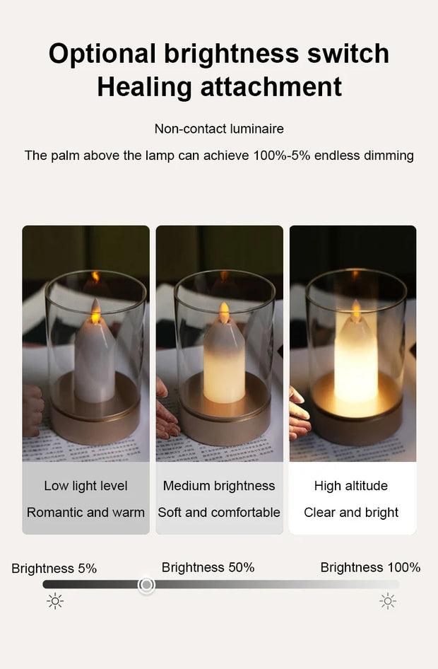 Intelligent Candlelight Atmosphere PIR Motion Sensor Manual Scanning LED Night Light USB Charging Decoration Automatic Switch