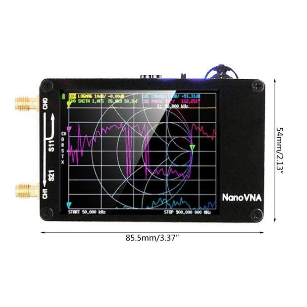 NanoVNA Tester 50KHz-1.5GHz Standing Shortwave MF-HF VHF-UHF Antenna Analyzer with Card Slot Built-in DropShipping