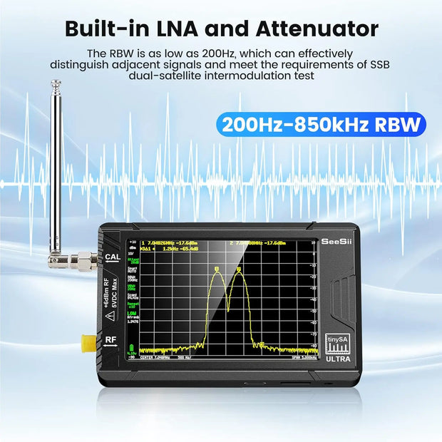 2023 Upgraded TinySA Ultra Spectrum Analyzer, 4.0 Inch 100kHz to 5.3GHz Handheld Tiny Frequency Analyzer with 32Gb Card,