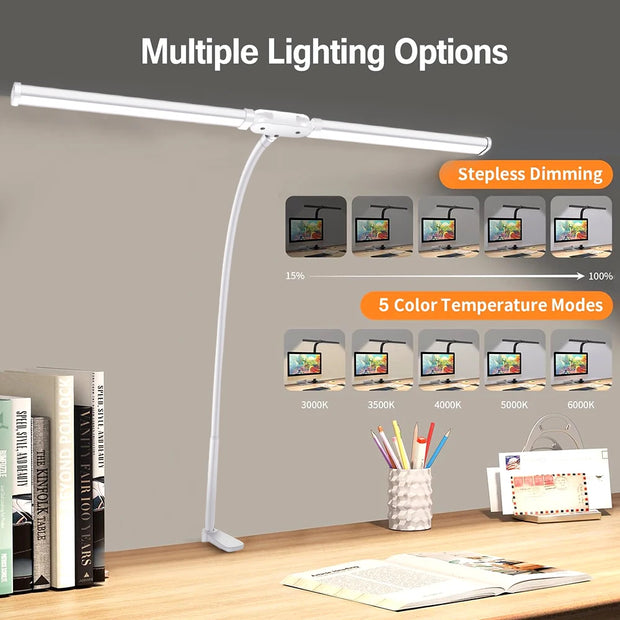 Xiaomi Mijia Double Head LED Desk Lamp Dimmable PC Monitor Light USB Table Reading Eye Protection Lights with Clamp Swing Arm