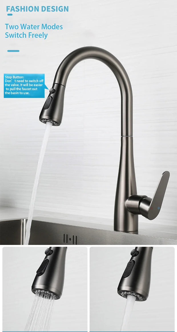 Fliger Pull Out Kitchen Faucet Gold Faucet Stainless Steel Kitchen Sink Faucets Pull Out Spout Kitchen Sink Mixer Tap