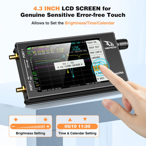 LiteVNA 4 inch NanoVNA 50kHz-6.3GHz / 10KHz -1.5GHz Vector Network Analyzer Antenna Analyzer HF VHF UHF SWR HW Version 4.3