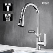 Gunmetal Grey/Black Kitchen Faucet Single Hole Pull-Out Spout Kitchen Sink Mixer Faucet Flow Spray Head Hot and Cold Mixer Fauce