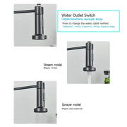 Chrome Spring Pull Down Kitchen Faucets Stream Spray Head Hot Cold Water Tap Stainless steel Rotation Kitchen Mixer Tap Crane