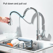 Wanmivezlo Kitchen Faucets Pull Out Kitchen Tap Cold Hot Water Tap Single Handle Mixer Tap Deck Mounted Crane Swivel Spray Tap