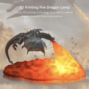 New USB Powered Rechargeable LED Night Light Table Lamp with Unique 3D Printed Fire Dragon Design - Ideal for E-sport Enthusiast