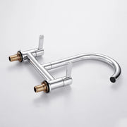 Modern Double Lever Sink Faucet Two Hole Mixing Faucet Brass Bathroom Faucet Filter Kitchen Two Seat Elbow Faucet