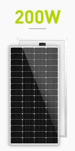 250W Solar Panel Monocrystalline for 12V 24V Norminal System with High-Efficiency Voltage  15V Cells Works Best wit