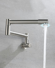 304 Stainless Steel Foldable Kitchen Sink Faucet Wall Mounted Nickel/Black Single Cold Sink Kitchen Tap Pot Filler Tap