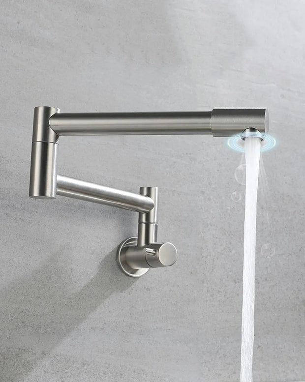 304 Stainless Steel Foldable Kitchen Sink Faucet Wall Mounted Nickel/Black Single Cold Sink Kitchen Tap Pot Filler Tap