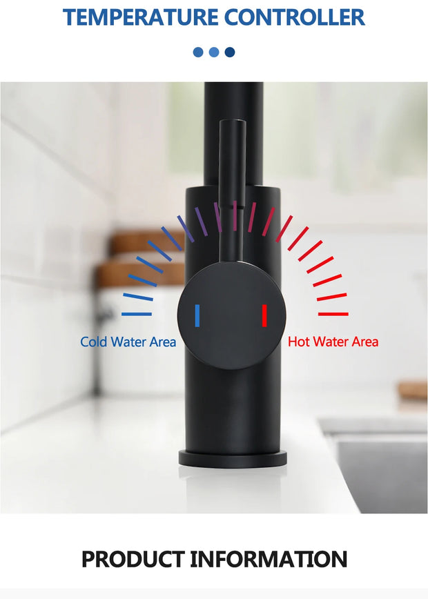 DQOK Kitchen Faucet Pull Out  Brushed Nickle Sensor Stainless Steel Black Smart Induction Mixed Tap Touch Control Sink Tap