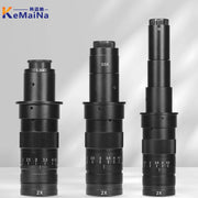 Adjustable 100X 150X 300X 600X zoom C Mount optical lens 0.7X~ 4.5x magnification 10A microscope lens