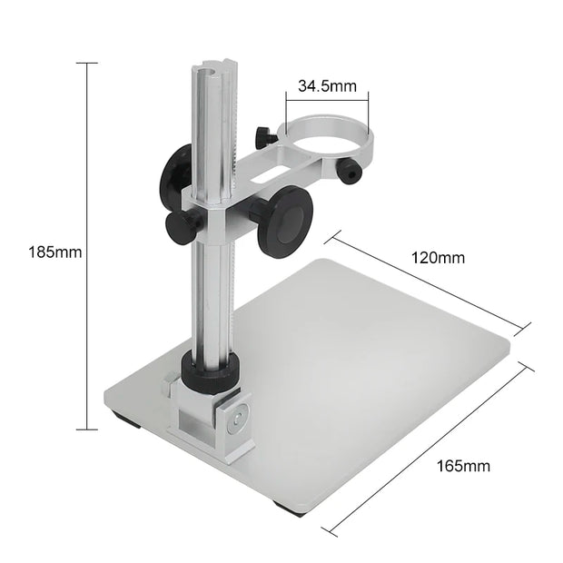 Metal Holder for Microscope Universal Adjustable Stand Bracket with LED Light Aluminium Alloy Raising Lowering Stage