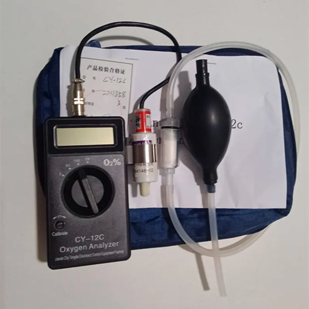 Oxygen Concentration Meter Oxygen Content Tester Meter Digital Oxygen O2 Monitor Detector Analyzer CY-12C 0-5%0-50% 0-100%