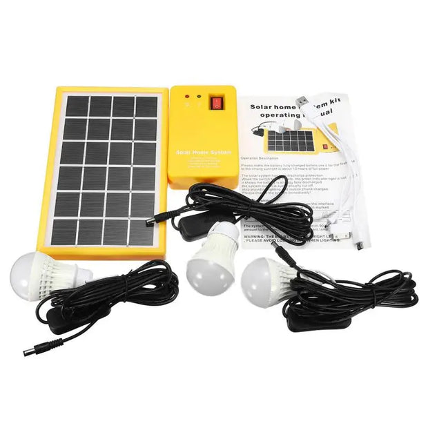 Solar Light Lithium Solar Power Panel Generator Kit Small Home System 3 LED Bulb Highlight Energy Saving Light Solar Lighting