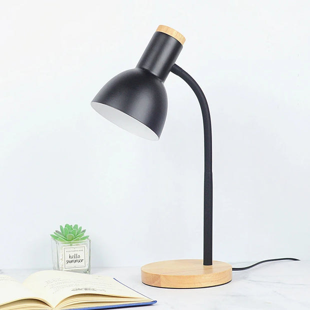 Creative Wooden Art Iron LED Folding Nordic Desk Lamp Eye Protection Reading Table Lamp Living Room Bedroom Home Decor