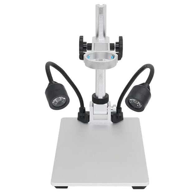 Metal Holder for Microscope Universal Adjustable Stand Bracket with LED Light Aluminium Alloy Raising Lowering Stage