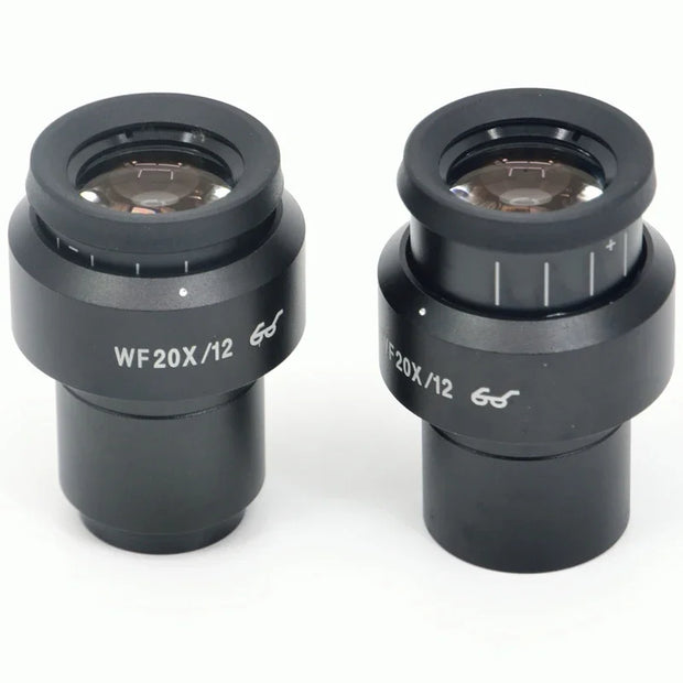 2pcs WF10X 15X WF20X/12MM Adjustable Widefield Eyepiece Ocular Eyepoint Lens 30mm Interface Binocular Stereo Microscope Eyepiece