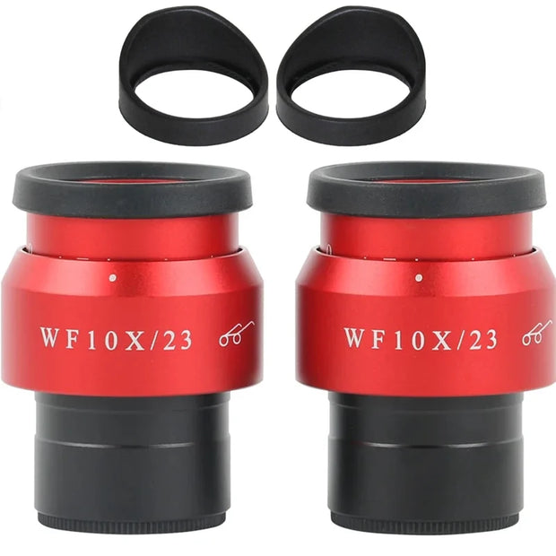 2PCS WF10X/23 Microscope Wide Angle Eyepiece Ocular Eyepoint Lens Adjustable Wide Field 30mm Widefield Microscope Eyepiece