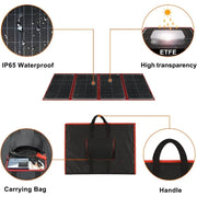 Portable Foldable Solar Panel Kit with Controller 2USB Output to Charge 12v Batteries/Power Station Rv Camping Trailer Emergency