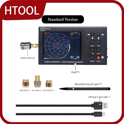 GS320 HTOOL 6G Vector Network Analyzer RF Antenna Tester VNA Handheld Portable Wireless Detector WIFI Antenna Reflection Tester