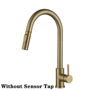 White Sensor Pull Down Kitchen Faucets Hot and Cold Touch Stainless Steel Kitchen Faucets Mixer Home Sensor Touch Kitchen Taps