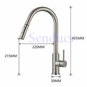 Smart Digital Touch Kitchen Mixer Tap Brushed Pull Out Kitchen Faucet Hot Cold Water Tap Sensor Touch Digital Kitchen Faucet