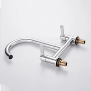 Modern Double Lever Sink Faucet Two Hole Mixing Faucet Brass Bathroom Faucet Filter Kitchen Two Seat Elbow Faucet