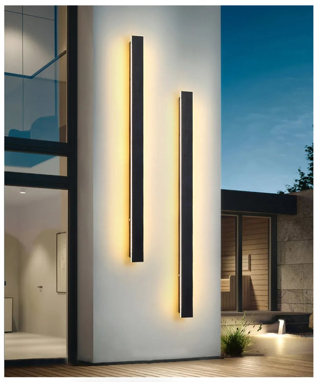 Long Strip Outdoor Wall Lamp Exterior Wall Ip65 Waterproof Modern LED Lighting Garden Villa Balcony Wall Washer 85-265V Dimmable