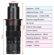 Adjustable 100X 150X 300X 600X zoom C Mount optical lens 0.7X~ 4.5x magnification 10A microscope lens