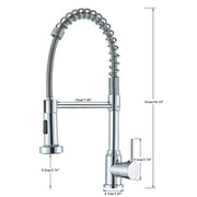 Chrome Spring Pull Down Kitchen Faucets Stream Spray Head Hot Cold Water Tap Stainless steel Rotation Kitchen Mixer Tap Crane