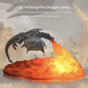 New USB Powered Rechargeable LED Night Light Table Lamp with Unique 3D Printed Fire Dragon Design - Ideal for E-sport Enthusiast