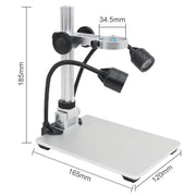 Metal Holder for Microscope Universal Adjustable Stand Bracket with LED Light Aluminium Alloy Raising Lowering Stage