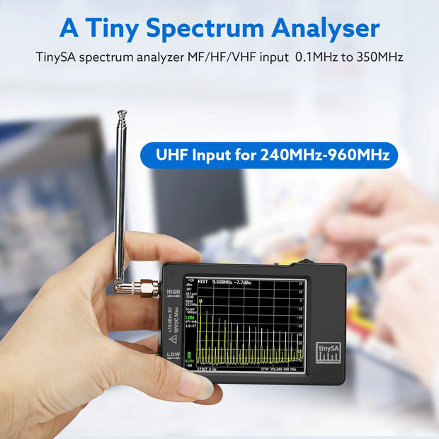 2023 New Handheld 2.8" Display Tiny Spectrum Analyzer TinySA ULTRA 4" Display 100kHz to 5.3GHz with 32GB Card Version V0.4.5.1