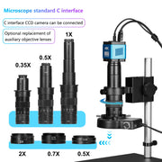 Adjustable 100X 150X 300X 600X zoom C Mount optical lens 0.7X~ 4.5x magnification 10A microscope lens