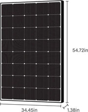 250W Solar Panel Monocrystalline for 12V 24V Norminal System with High-Efficiency Voltage  15V Cells Works Best wit