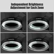 Albenth 144 LED stereo microscope ring light with Four Zone independent brightness adjustment for industry