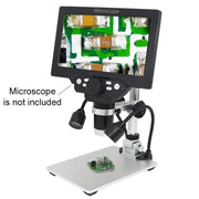 Metal Holder for Microscope Universal Adjustable Stand Bracket with LED Light Aluminium Alloy Raising Lowering Stage