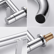 Modern Double Lever Sink Faucet Two Hole Mixing Faucet Brass Bathroom Faucet Filter Kitchen Two Seat Elbow Faucet