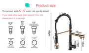 Black and Rose Golden Spring Pull Down Kitchen Water Faucet Hot & Cold Water Mixer Crane Tap Dual Spout Deck Mounted sink Faucet