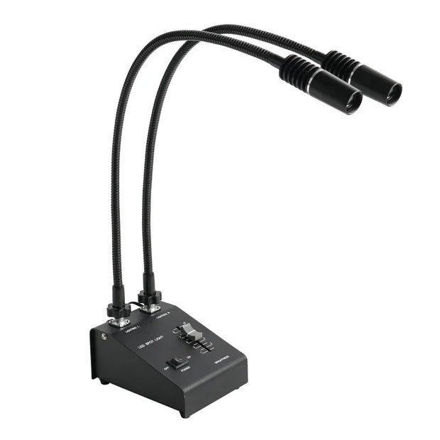 6W 6500K Dual Gooseneck LED Lamp Adjustable Spot Light Fill Illuminator For Stereo Microscope Industry HDMI USB VGA Video Camera