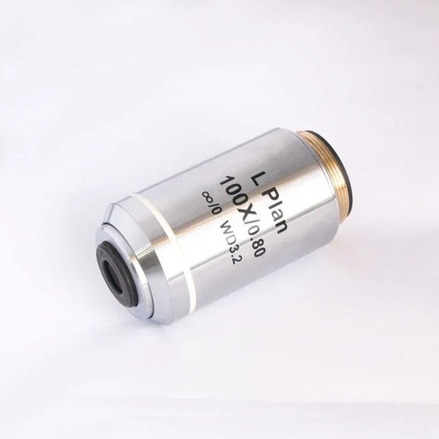 Long Working Distance  Flat Field Infinite Infinity Plan Objective Lens 5X 10X 20X 50X 100X for Biological Microscope RMS 20.2mm