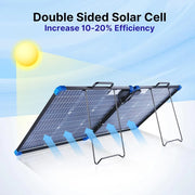 Portable Solar Panel Foldable 100W 18V PV Module 9BB Bifacial Monocrystalline Solar Cell for Portable Power Station Solar